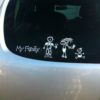 Auto The Sticker Family - vader klus - mama met laptop - babymeisje