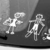 Stick Family - meisje - moeder met tasjes - vader ski - baby