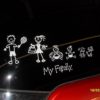 Autostickers The Sticker Family - vader tennis - moeder met tasjes - baby engeltje - baby meisje - hond