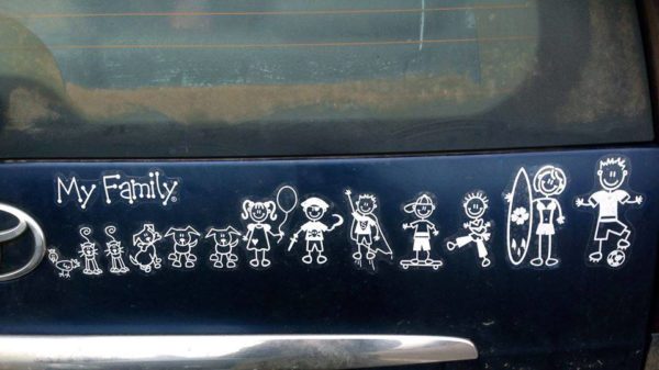 Stickers The Sticker Family op auto