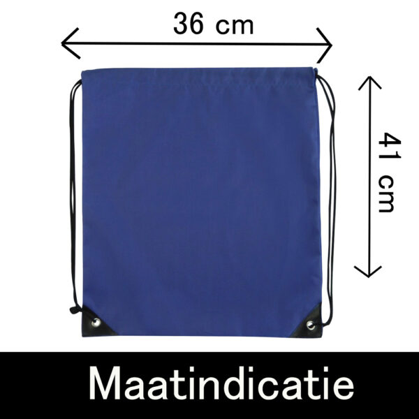 maatindicatie blauwe rugtas