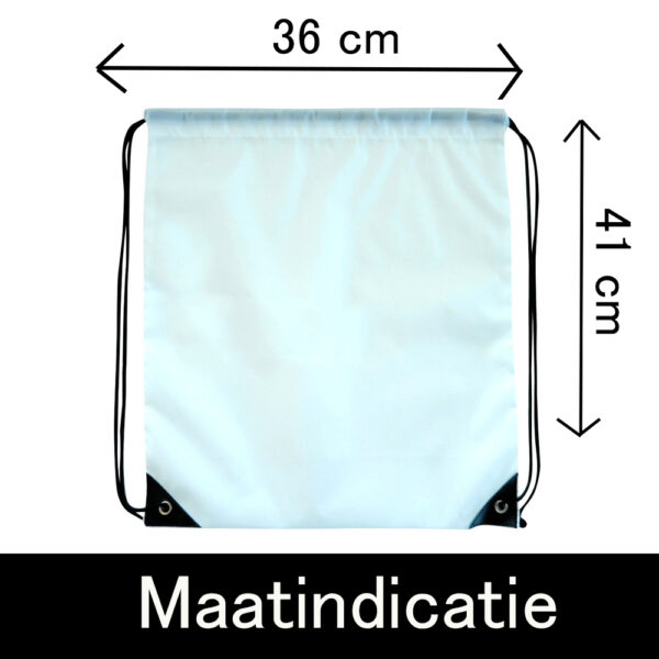 maatindicatie witte rugtas