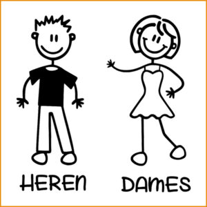 Toiletsticker voor heren en dames