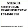 Voorbeeld lettertype Stencil