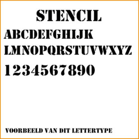 Voorbeeld lettertype Stencil