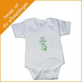 Romper wit gepersonaliseerd met voetbal jongetje