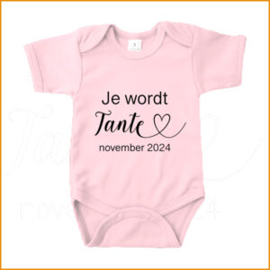 baby roze rompertje met tekst "je wordt Tante"