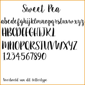 voorbeeld letters lettertype sweet pea