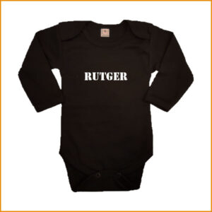 Rompertje met naam - div kleuren en maten - zwart met lange mouw